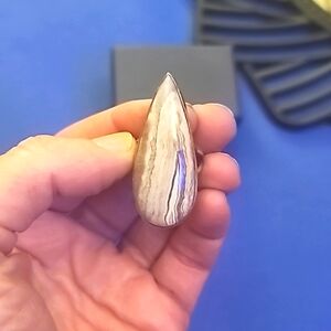 White Onyx Silver Tear Drop shape 7.5 Size